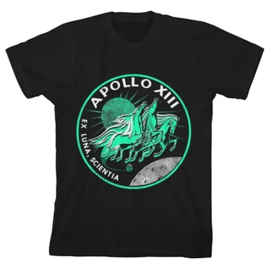 NASA Apollo XIII Lunar Horses Black T-shirt Toddler Boy to Youth Boy image {1}