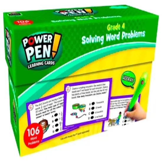 Teacher Created Resources Power Pen Learning Cards: Solving Word Problems, Grade 4 image {1}