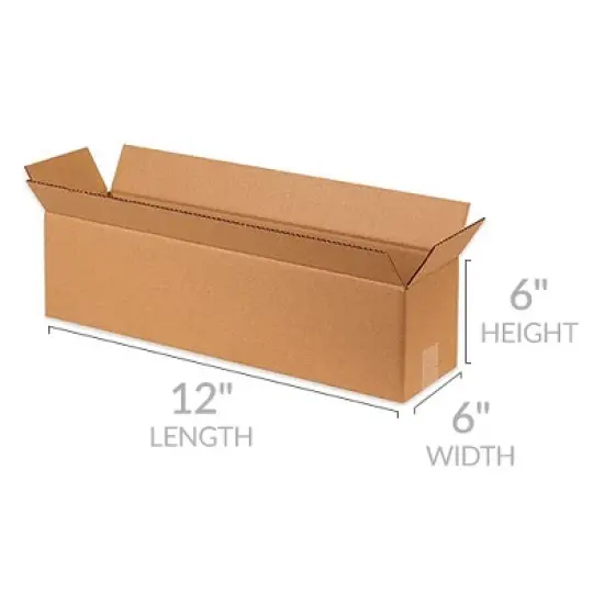 UOFFICE Pack of 25 Long Corrugated Boxes 12" x 6" x 6" Cardboard Shipping Boxes image {4}