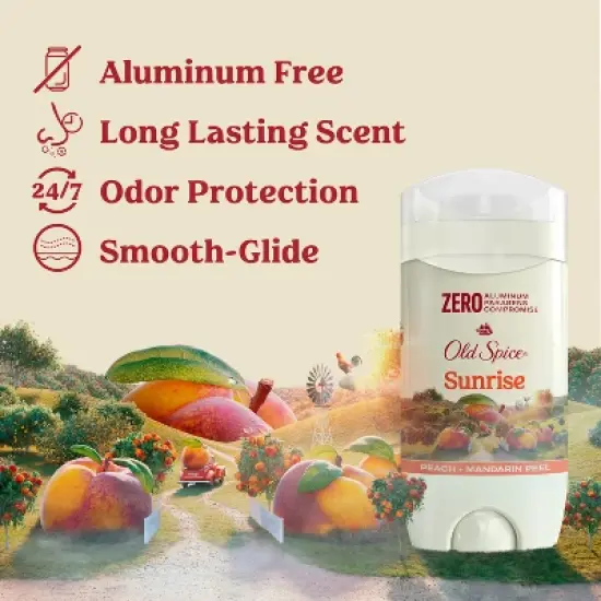 Old Spice Deodorant - Sunrise - Peach and Vanilla Scented - Aluminum-Free 3oz image {2}