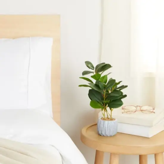 Juvale Artificial Plants in Pot, Fake Faux Plants with Gray Cement Planter, 3.1 x 3.1 x 11.8 in image {2}