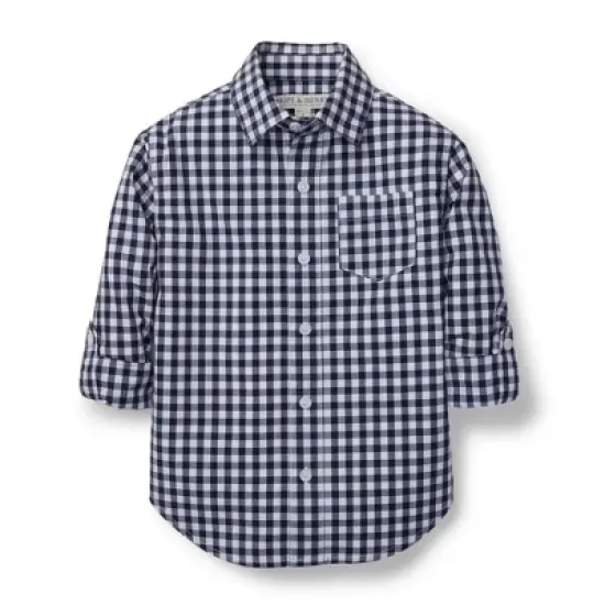 Hope & Henry Boys' Poplin Button Down Shirt, Infant image {12}