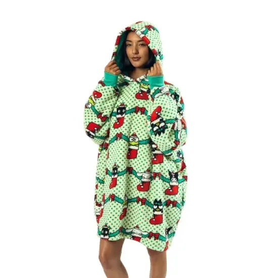 Hello Kitty & Friends Christmas Character Stockings Green Hoodie Wearable BlanketOSFA image {4}