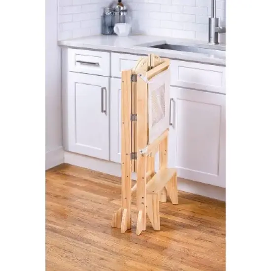 Avenlur Plum 3-in-1 Foldable Kitchen Tower, Step Stool & Chalkboard for Kids image {4}