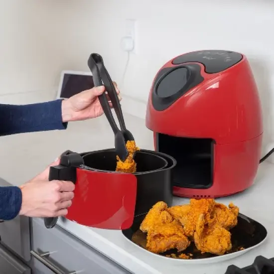 Deco Chef 3.7QT Personal Digital Air Fryer, 7 One-Touch Cooking Programs, 1300W, Red image {4}
