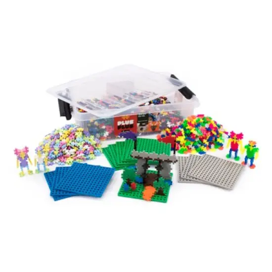 Plus-Plus Plus-Plus School Set, Assorted Colors, 3600 Pieces with 12 Baseplates image {1}