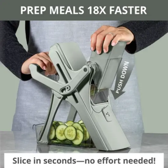 NutriSlicer Upright Mandoline Slicer &ndash; 5 Stainless Steel Blades, BPA-Free and Dishwasher Safe image {2}