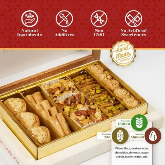 Eastanbul Baklava, Baklava Pastry, Pistachio Gift Box, Middle Eastern Sweets, Premium Gourmet Desserts, 8.8oz (250gr) image {7}