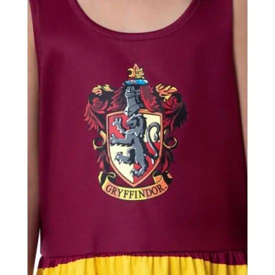 Harry Potter Girls All Houses Crest Logo Tank Stripe Accent Pajama Nightgown image {2}