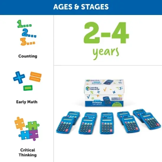 Learning Resources Primary Calculator, Set of 10, Ages 3+ image {3}