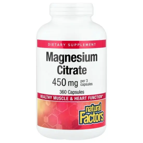 Natural Factors Magnesium Citrate, 360 Capsules (150 mg Per capsule) image {4}