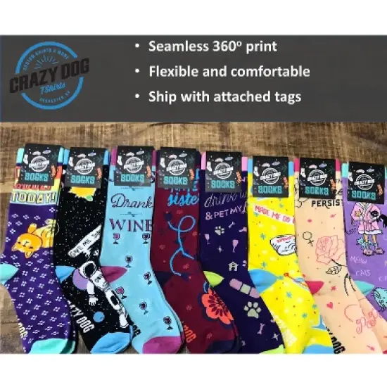 Awesome Mom Compression Socks Funny Mothers Day Compression Socks for Women - Crazy Dog Compression Socks Gift for Mom image {7}