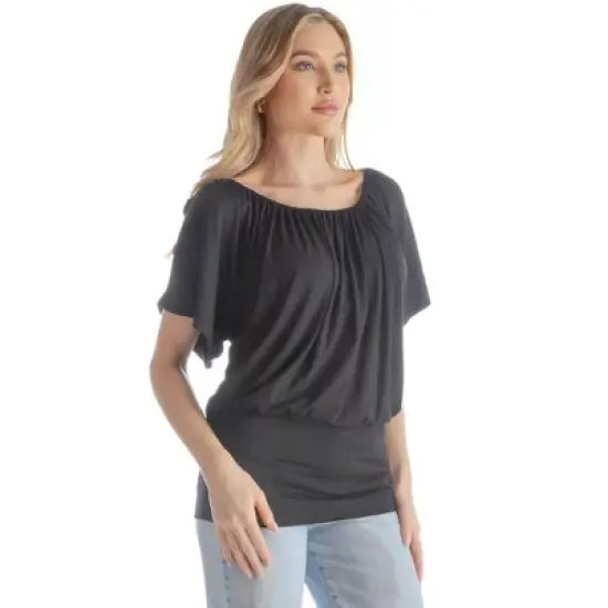 Women's Top with Short Sleeves and Cut-Out Shoulders image {3}