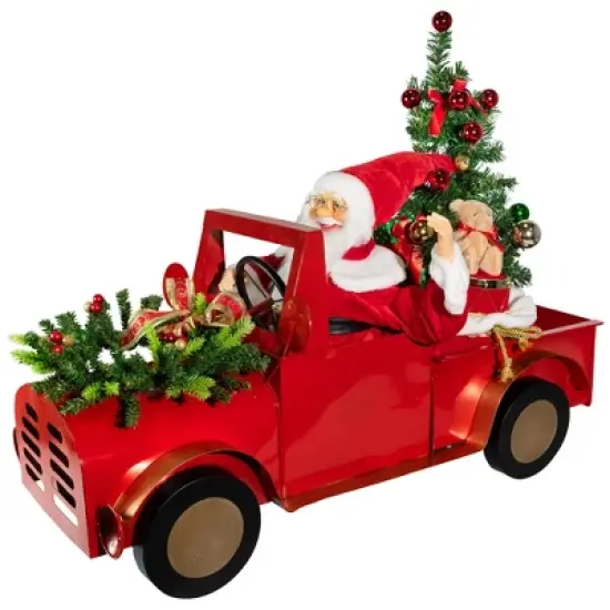 Northlight Animated and Musical Santa Driving Vintage Truck Christmas Decoration - 36.5" image {3}