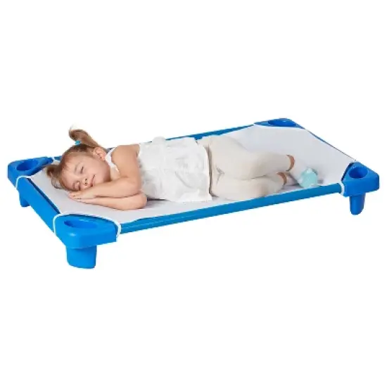ECR4Kids Stackable Kiddie Cot with Sheet, Ready-to-Assemble, Toddler Size image {2}