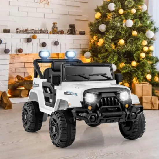 Infans 12V Kids Ride on Truck Car w/Remote Control, Threaded Wheels 3 Speeds LED Lights image {3}