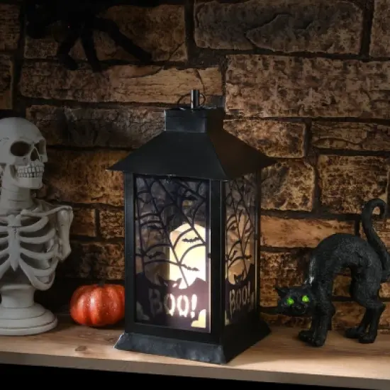 16" Black Halloween Bats Lantern image {1}