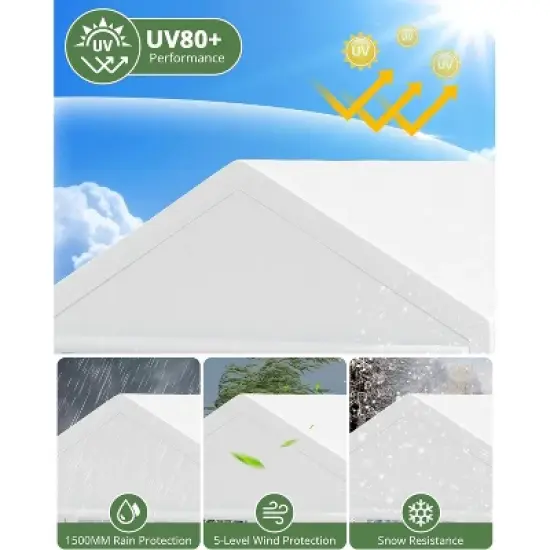 Party Tent Heavy Duty, Large Wedding Tent Event Shelter with Removable Sidewalls, Outdoor Steel Carport, Commercial Tents for Birthday Party image {4}