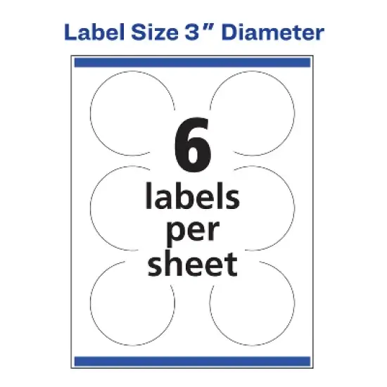 Avery Glossy Clear Round Labels with Sure Feed, 3" diameter image {6}