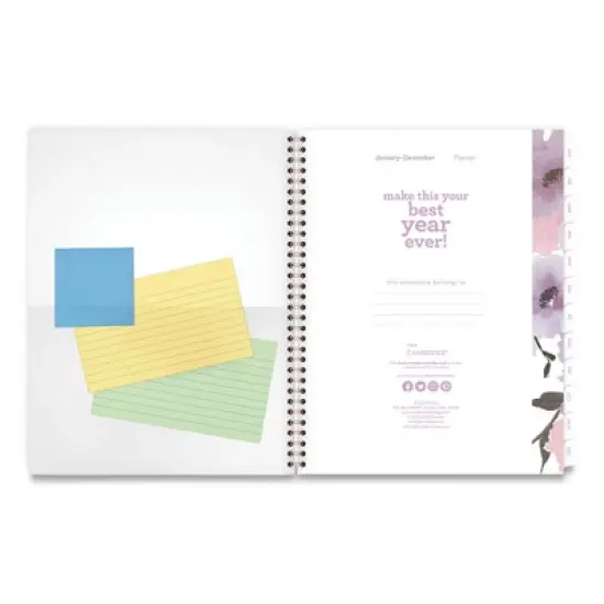 Mina Weekly/Monthly Planner, Floral Artwork, 11 x 8.5, White/Violet/Peach Cover, 12-Month (Jan to Dec): 2026 image {4}