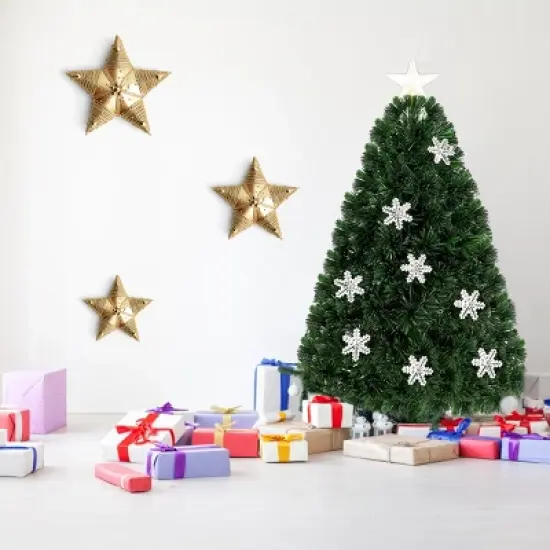 Costway 3FT Pre-Lit Fiber Optic Artificial Christmas Tree with Multicolor Led Lights image {8}