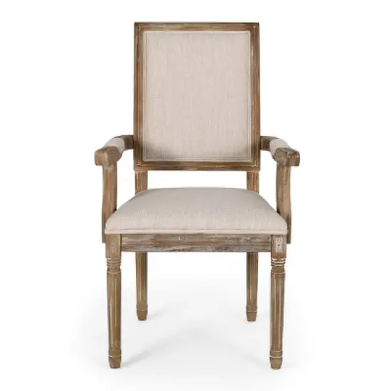 Set of 2 Maria French Country Wood Upholstered Dining Chairs - Christopher Knight Home image {2}