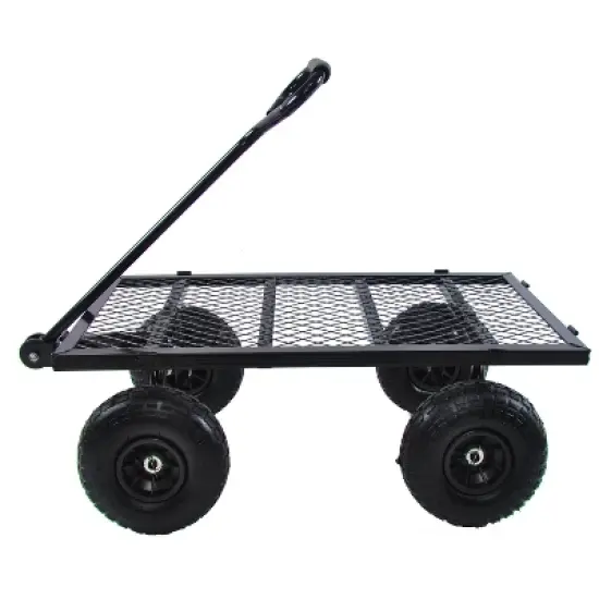 UBSSO Heavy-Duty Steel Mesh Garden Cart, All-Terrain Utility Wagon for Hauling, TC1840BKG image {11}
