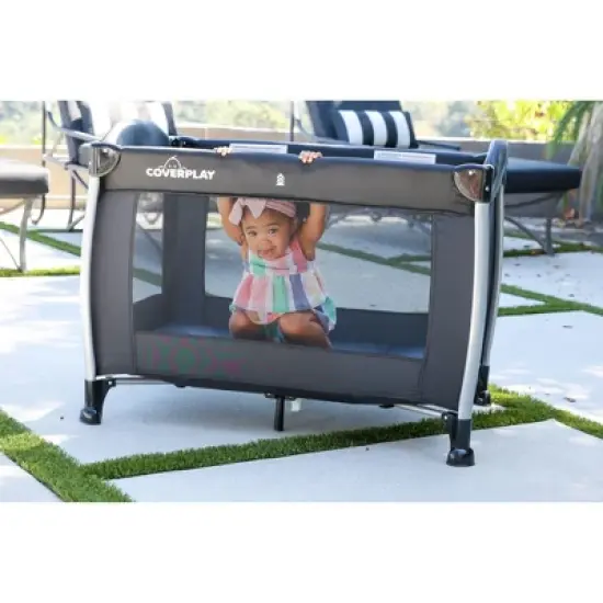 Coverplay Play Yard With Changing Table/Bassinet - Black image {5}