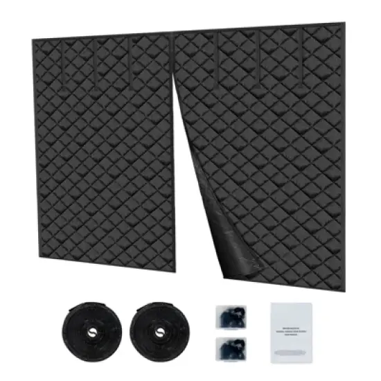 VEVOR Garage Door Screen for Winter, 10x8FT, Garage Door Insulation Kit, Magnetic Thermal Insulated Door Curtain with 300D Oxford Fabric, Black image {8}