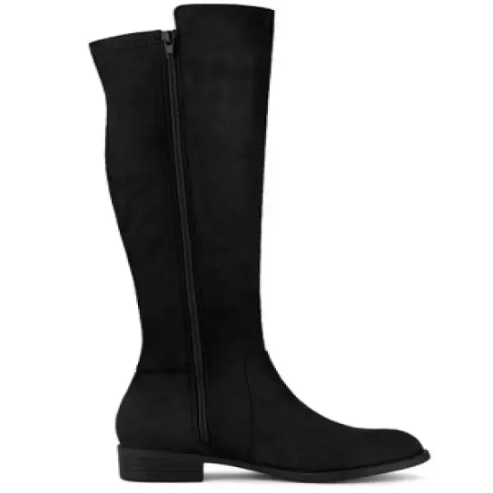 Allegra K Women's Side Zipper Chunky Heels Knee High Boots image {6}