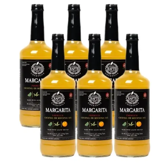 Crafted Cocktails Margarita Mix: 6 Pack&nbsp; 60 Calories Per Serving, All Natural Lime Juice and Organic Agave: Makes 8 Cocktails Per Bottle image {8}