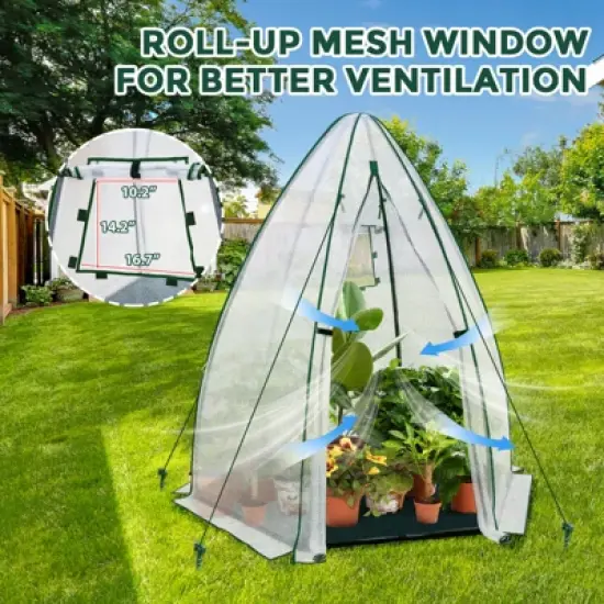 EAGLE PEAK Hexagon Greenhouse 63"x63"x72", Agricultural Bubble Film Cover image {5}