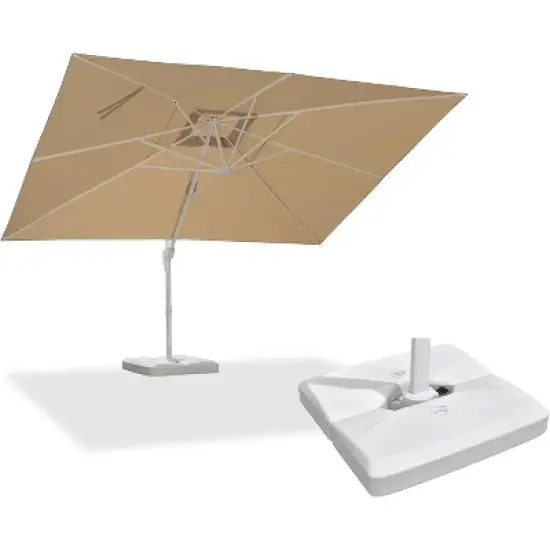 PURPLE LEAF  Patio Umbrella White Cantilever Offset Umbrella Rectangle Outdoor Umbrella with 360-degree Rotation image {9}