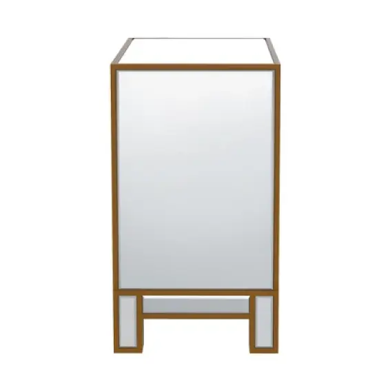 Modern Mirrored Nightstand With 1 Door, Silver - ModernLuxe image {7}