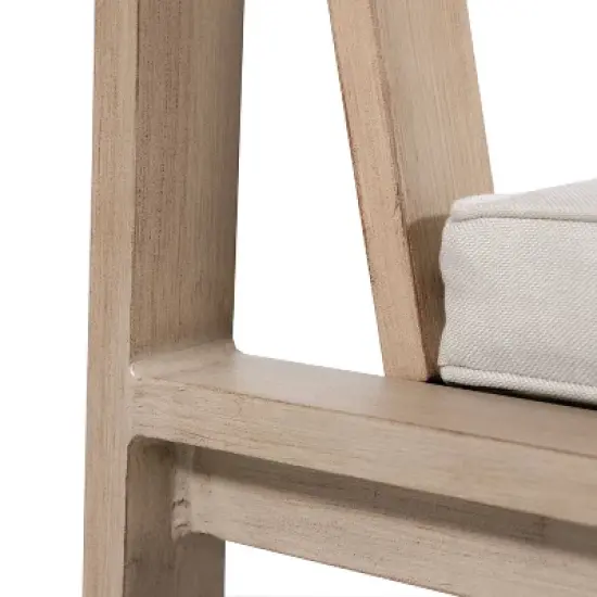 Greemotion 5pc Lyon 3-in-1 Outdoor Convertible Patio Dining Set with Arm Chairs Brown: Modern Aluminum & Teak Table, UV-Resistant image {6}