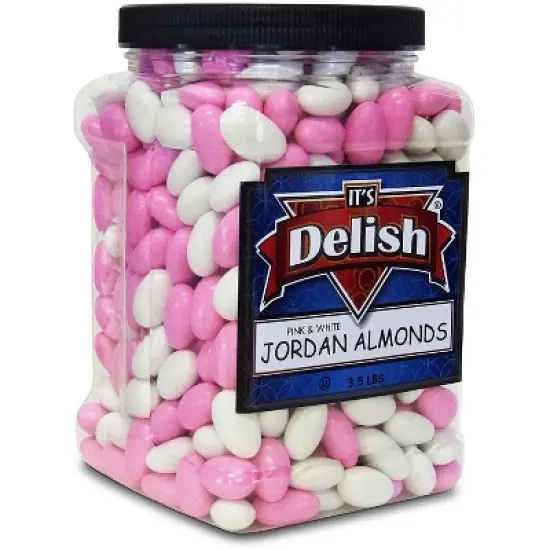 Pink and White Jordan Almonds Mix by It's Delish, 3.5 lbs Jumbo Container image {7}