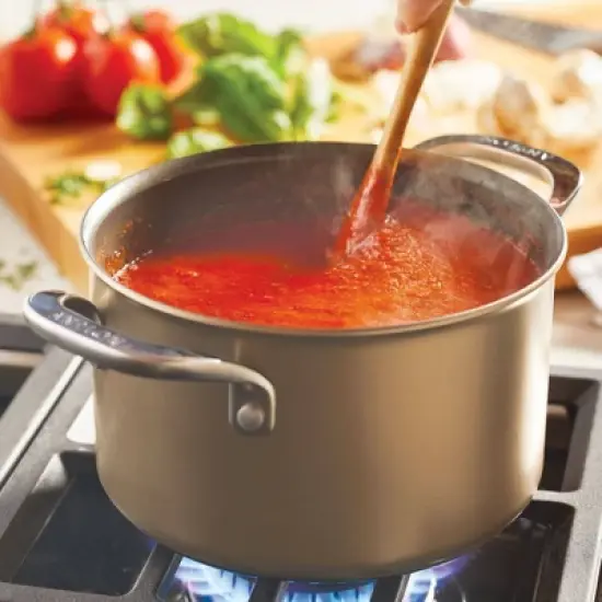 Anolon Ascend 4qt Hard Anodized Nonstick Saucepot with Lid Bronze image {6}