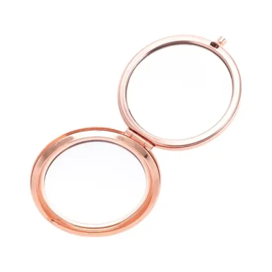 Unique Bargains Blessing Makeup Mirror Rose Gold Tone 1 Pc image {3}