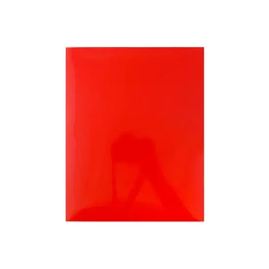 JAM Paper Laminated Two-Pocket Glossy Presentation Folders Red Bulk 50/Box 385GREC image {4}