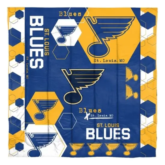 NHL St. Louis Blues Hexagon Comforter Set - Full/Queen image {1}