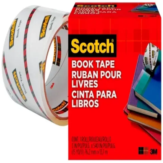 Scotch 845 Book Tape, 3 Inches x 15 Yards, 3 Inch Core, Crystal Clear image {1}