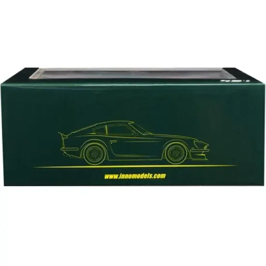Datsun 240Z "Zero Fighter Aircraft Livery" Matt Green with Yellow Stripes and Graphics 1/64 Diecast Model Car by Inno Models image {2}
