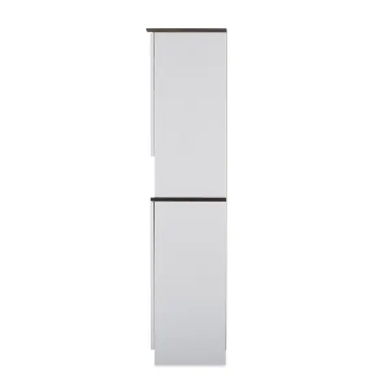 Lauren TwoTone and Buffet and Hutch Kitchen Cabinet White/Dark Brown - Baxton Studio image {4}