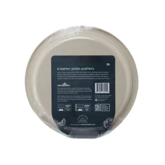 Matter Compostable Fiber Disposable Plates 10" - Natural - 20ct image {1}