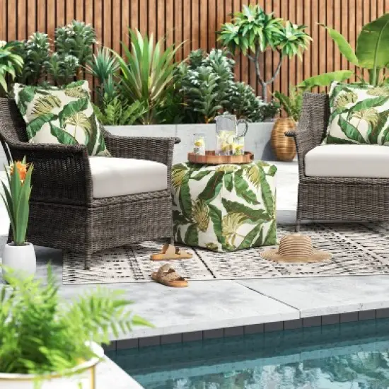 Grace Geometric Indoor/Outdoor Rug Black/White - Project 62&trade; image {1}