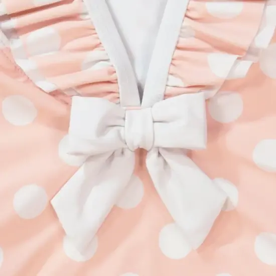 Hope & Henry Girls' Ruffle Neck One-Piece Swimsuit, Toddler image {1}