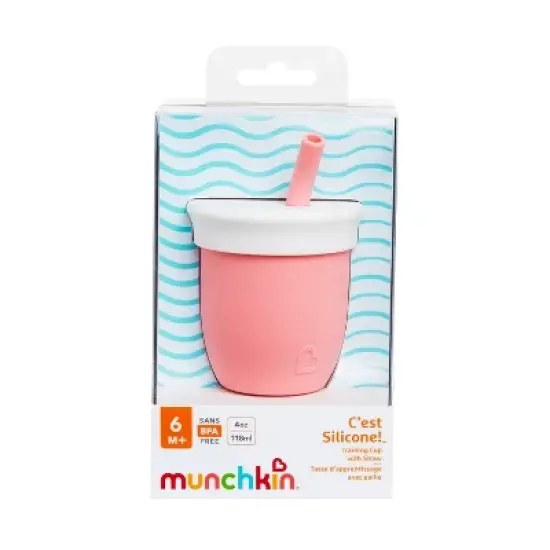 Munchkin Cest 4oz Silicone Training Cup Portable Drinkware - Coral image {5}