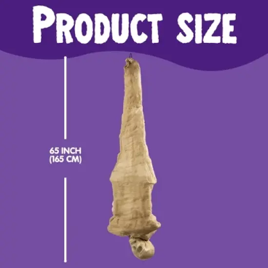 Joyfy 65" Halloween Hanging Cocoon Corpses Props Outdoor, Halloween Decoration Body Prop Corpses Skeleton with Lights&LED Eyes&Sound image {7}