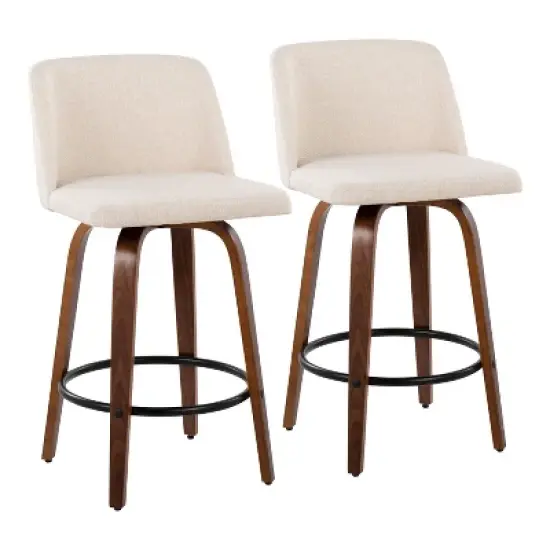 Set of 2 Toriano Upholstered Counter Height Barstools - Lumisource image {10}