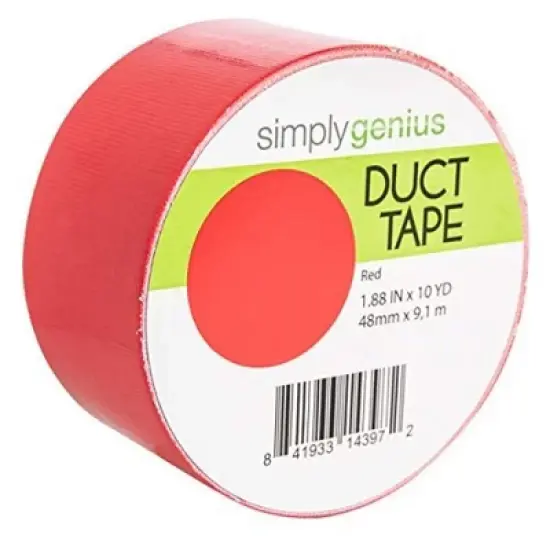 Simply Genius Art & Craft Duct Tape Heavy Duty - Craft Supplies for Adults,1.8 in x 10 yards, Colorful Tape for DIY (Red, Single roll) image {5}
